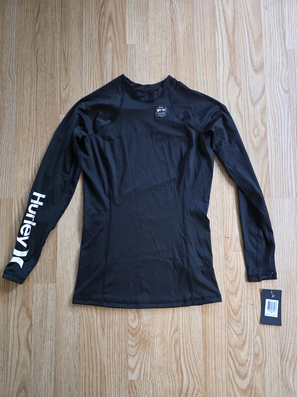 Hurley Black Long-Sleeve Performance Rash Guard